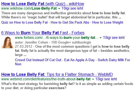 SERP example