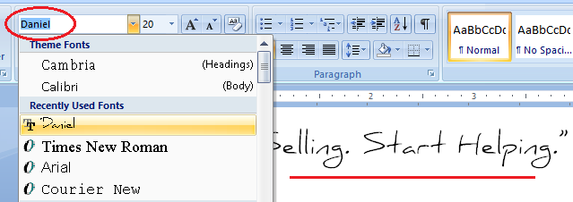 install fonts Windows 7/Vista/8 example