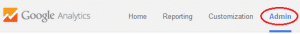 Google Analytics Admin button