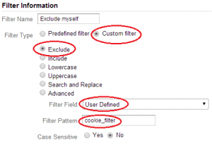 How to set up Google Analytics exclude filter for cookie