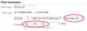 Google Analytics filter range of IP