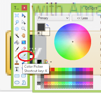 Paint.NET Color Picker tool