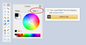 Paint.NET toolbar and image