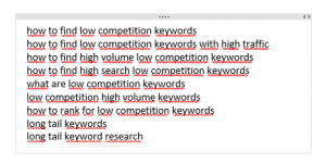 How to find low competition keywords