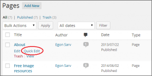 Post to page wordpress, bulk actions