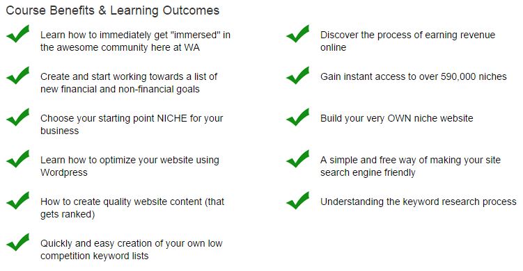 Benefits of the Wealthy Affiliate Getting Started Course