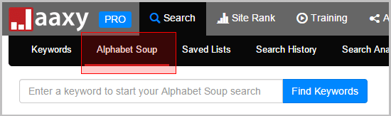 New Jaaxy Alphabet Soup Feature