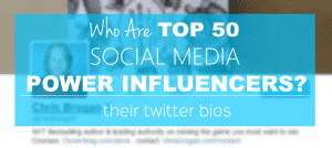 Twitter bios of top 50 social media power influencers