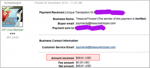 He earned $56.61 within Treasuretrooper.com