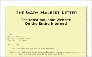 The very first Gary Halbert Letter