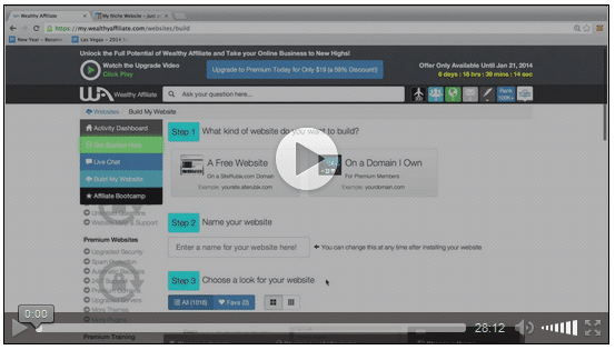 Wealthy Affiliate walktrhough video