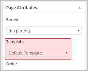 Page templates in page attributes section in WordPress