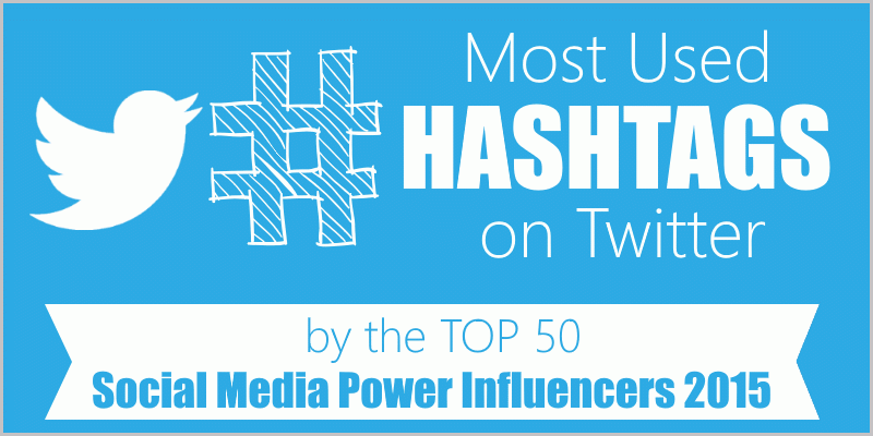 Most Used Hashtags on Twitter by the Top 50 Social Media Power Influencers 2015