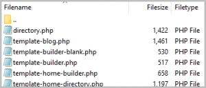 Wordpress page template location