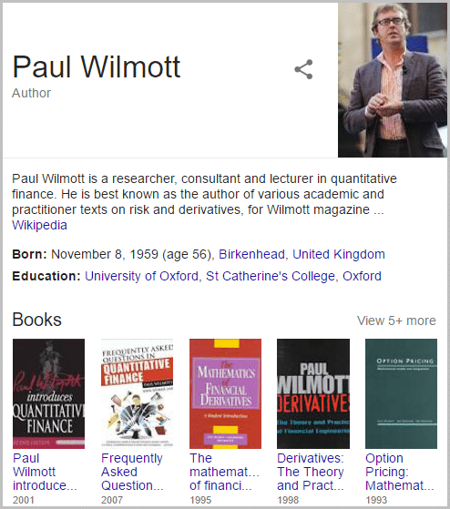 Screenshot of Paul's Wikipedia page