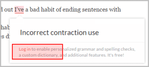 To fix your errors you first must log in to Grammarly
