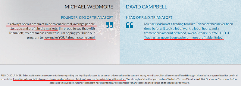 Michael Wedmore and David Campbell words contradict with their disclaimer