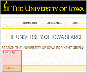 There's no Kent Grifly in the Iowa Uni