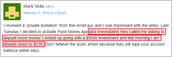 This victim lost about $5000 because of Push Money App scam