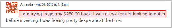 Complaint - This customer lost $250 deposit to Push Money App scam