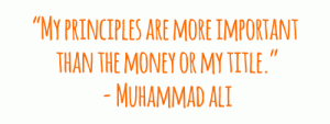 “My principles are more important than the money or my title.”