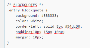 Blockquote with dark background