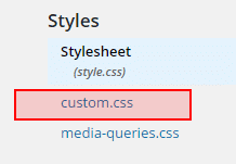 where is customcss in wordpress