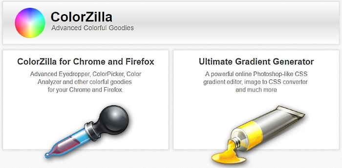 Colorzilla eyedropper and gradient generator