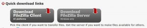 Filezilla Client and Filezilla Server download options