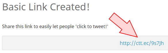 click to tweet creates a shortcode for your tweet