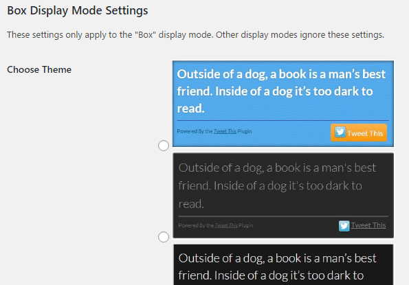 Choose the Tweet This box theme