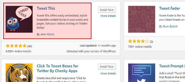 Install the 'Tweet This' WordPress plugin