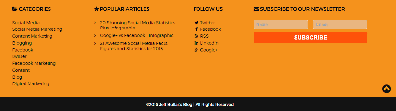 Jeff Bullas blog footer example