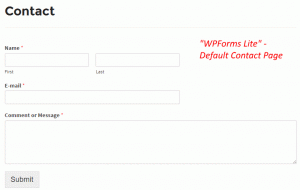 WPForms Lite plugin - example of its contact page