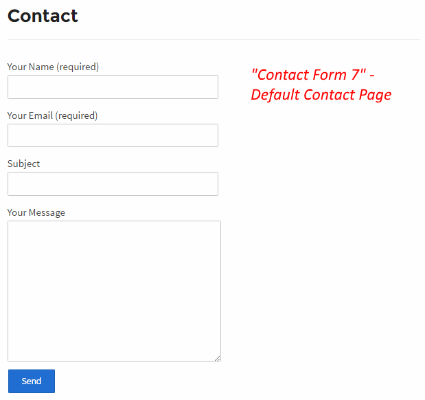 contact form 7 plugin example of its default contact page