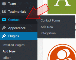 Contact Form 7 produces a new Contact section in WordPress menu