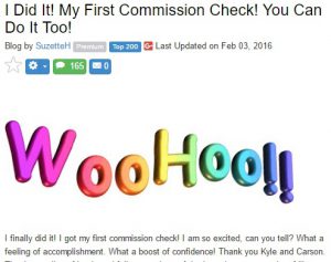 I did it! My first commission check! You can do it too!
