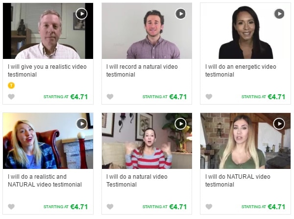 with less than $5 you can buy a fake video testimonial from Fiverr site