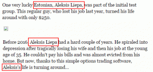 Aleksis liepa story is word by word the same as the lucky Jamaican