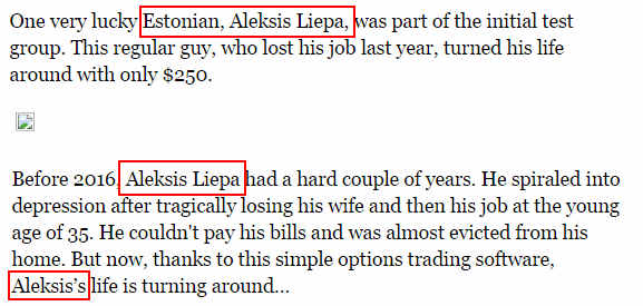 Aleksis liepa story is word by word the same as the lucky Jamaican