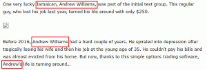 Fake Andrew Williams story is exactly the same as fake Aleksis Liepas one