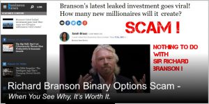 Sir Richard Branson has nothing to do with this ugly Binary Options Scam