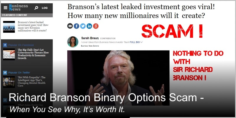 Richard Branson Binary Options Scam – When You See Why, It’s Worth It