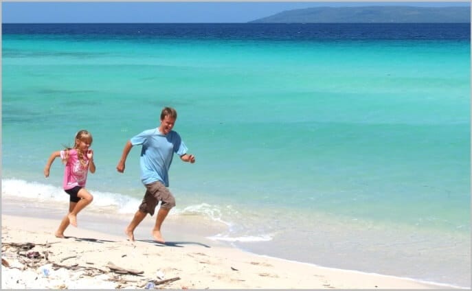 running on the beach