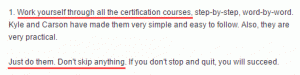 I point my referrals to the Wealthy Affiliate Certification Courses