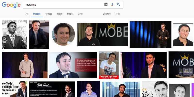 Matt Lloyd images in Google SERP