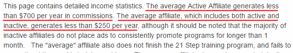 ADI Income Disclaimer says you probably will not make any money with the program