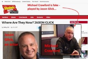 Michael Crawford, the founder of Quantum Code is fake and is played by Jason Glick, an actor from Portland