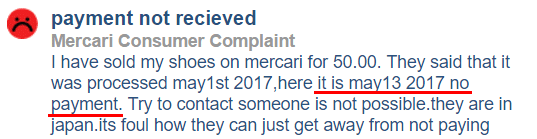People complaint that they don't get payments from Mercari App