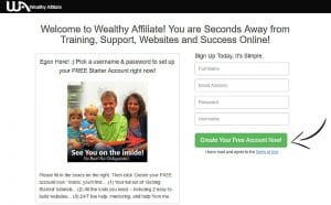 My Wealthy Affiliate Reviews Starter membership signup form